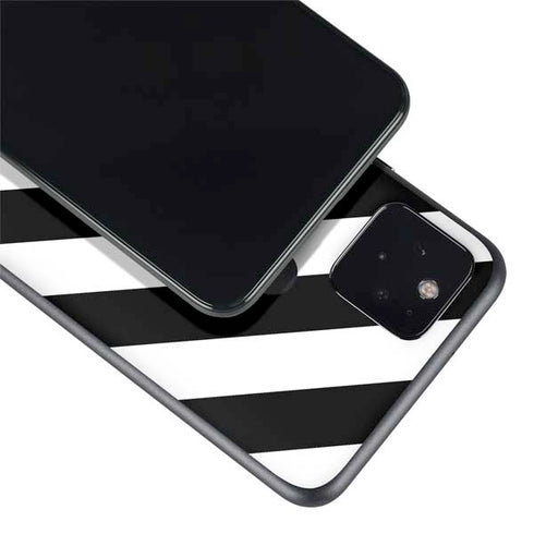 Black and White Geometric Stripes Google Pixel 5 Skin